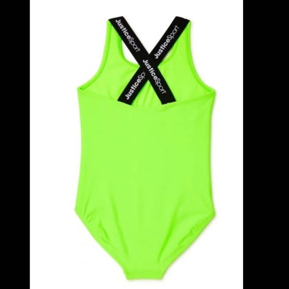 Justice Girls One Piece Cross Strap Strong Swimsuit SIZE 10